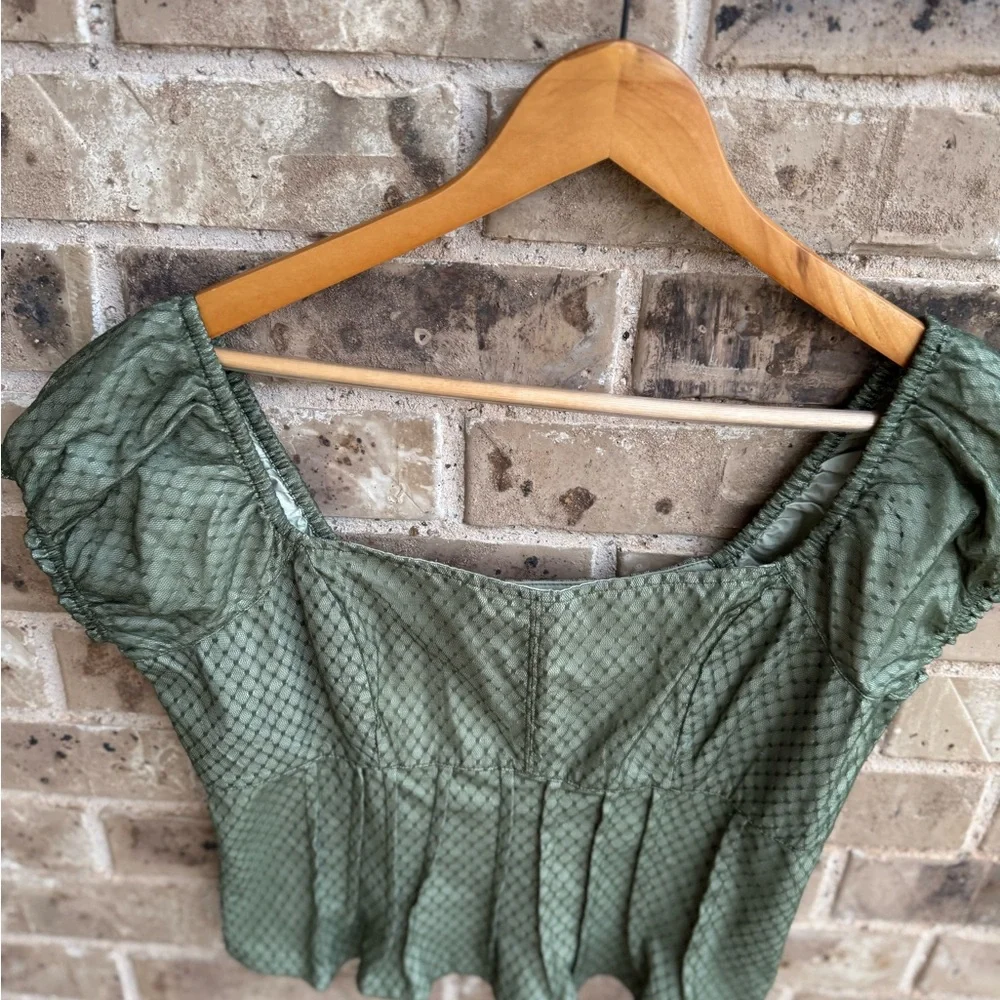 NWT: Anthropologie Puffed Cap-Sleeve Corset Top Sz M - Picture 4 of 9